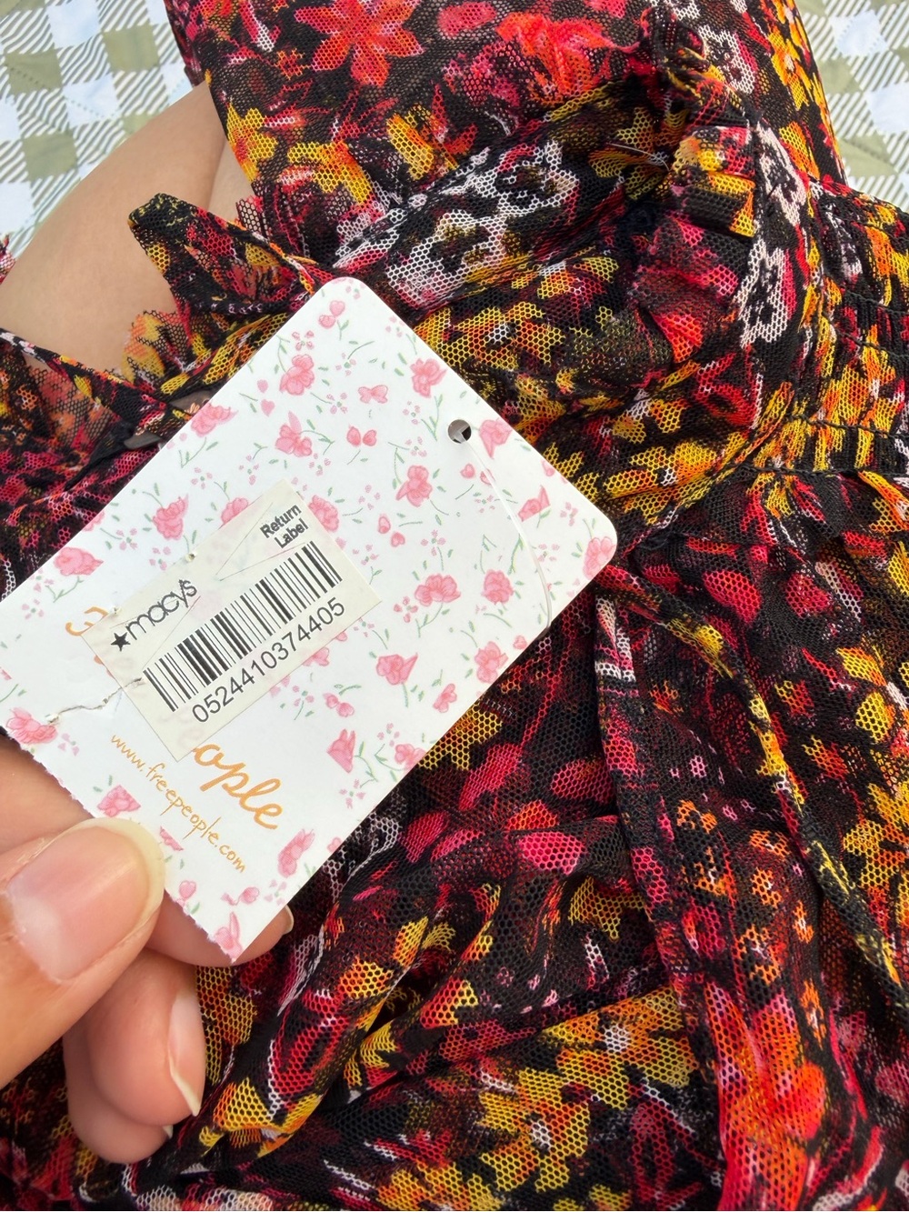 Free People floral multi color sheer blouse - Picture 7 of 10